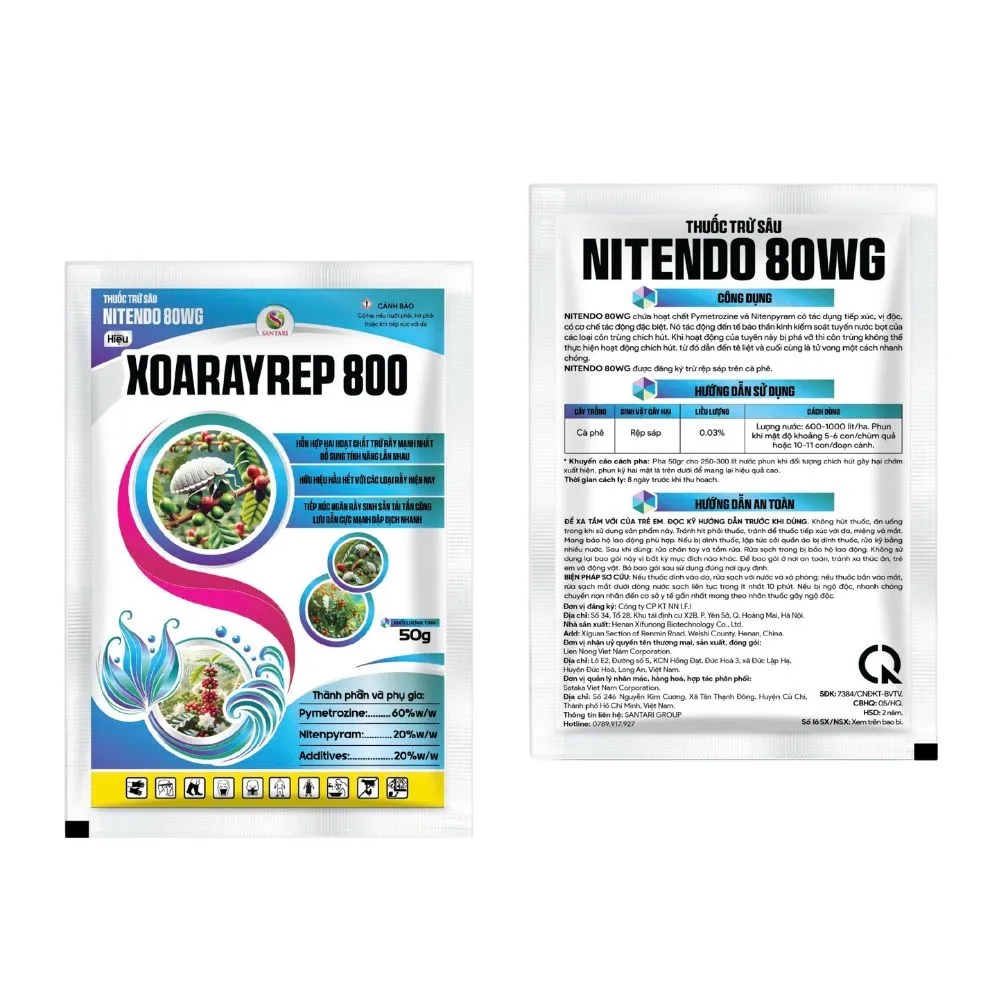 THUỐC TRỪ SÂU NITENDO 80WG HIỆU XOARAYREP 800