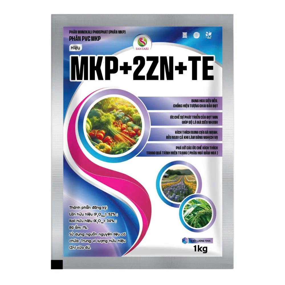 PHÂN MONOKALI PHOSPHAT (PHÂN MKP) PHÂN PVC MKP HIỆU MKP+2ZN+TE