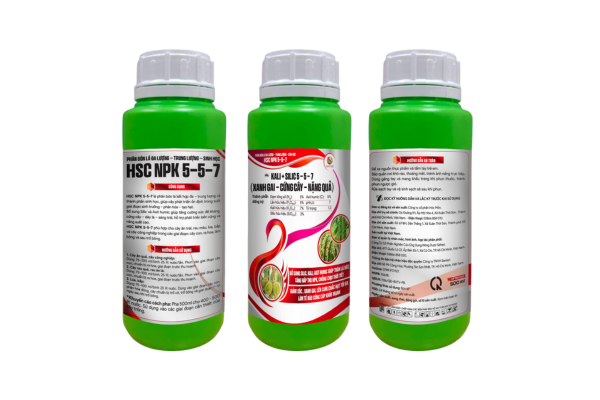 PHÂN BÓN LÁ ĐA LƯỢNG-TRUNG LƯỢNG-SINH HỌC HSC NPK 5-5-7 HIỆU KALI+SILIC 5-5-7
