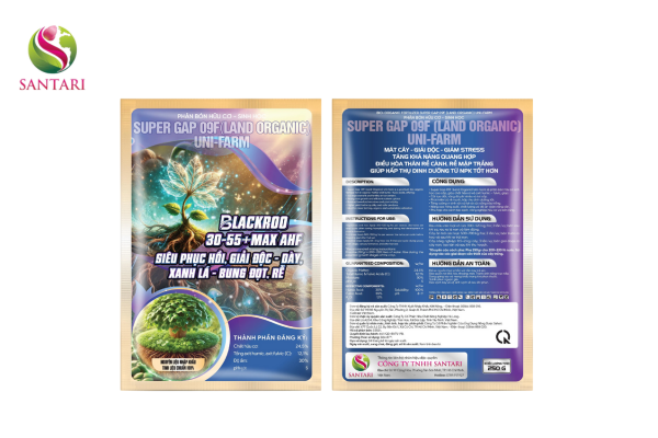 Thông tin chung PHÂN BÓN HỮU CƠ SINH HỌC SUPER GAP 09F (LAN ORGANIC) UNI-FARM HIỆU BLACKROO 30-55+MAX AHF